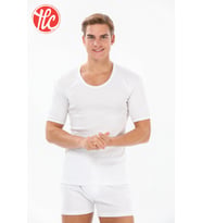 Yıldız 06 Premium Erkek Büyük Beden Bisiklet Yaka Esneyen Ribana Kumaş Atlet Tshirt