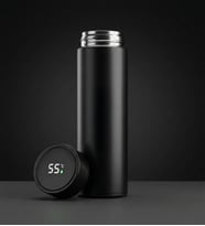 Dereceli Paslanmaz Çelik Termos Siyah Renk 450ml
