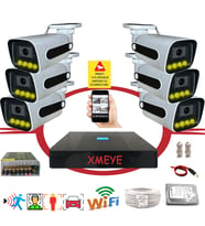 Bises 6 lı Araç Yüz ve İnsan Tanımalı Hareket Algılayan 5 MP Lens 4 Warm Led Gece Renkli Gösteren Güvenlik Kamera Seti BS784W