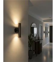 Mylights Kahverengi Başlık Siyah Gövde Gu10 Çift Yönlü Metal Duvar Aplik Ayna Tablo Yanı Yatak Başı Siyah