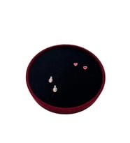 Silindir Model Süet Kumaş 20/20 cm Batırmalı Küpe-Piercing Tablası (Kırmızı)