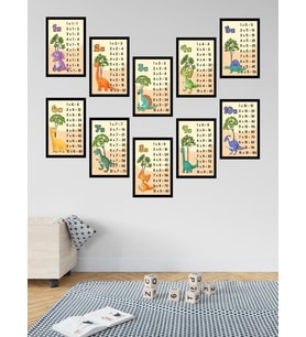 Mdf Çarpım Tablosu Çerçeve Görünümlü Çoçuklar İçin Renkli Dekoratif Hediyelik 10 Parça (10x14 Cm)