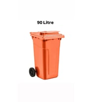 ELCY Tıbbi Atık Plastik Çöp Konteyneri 90LT Turuncu Plastik Konteyner Isıya Karşı Dayanıklı
