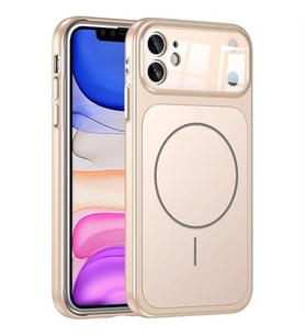 ?Phone 11 ile Uyumlu 17 G�r�n�ml� Magsafe Destekli Kablosuz ?arj �zellikli Kamera Lens Korumal? ??k Metal G�r�n�ml� Telefon K?l?f?