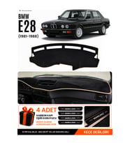 BMW E28 (1981-1988) Uyumlu Torpido Örtüsü Torpido Kılıfı - Siyah Bej