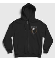 Presmono Unisex Siyah Fire Skull Breaking Benjamin Fermuarlı Kapüşonlu Sweatshirt 379551tt