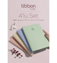 Tibbon Note Midi Defter Dikişli 4'lü Set