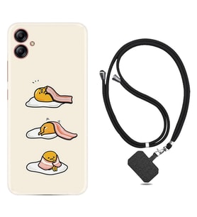 Samsung Galaxy A04E Kılıf Resimli Boyun Askılı İpli Desenli Silikon Sweety Egg 1322