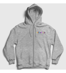 Presmono Unisex Gri Astroworld V4 Travis Scott Fermuarlı Kapüşonlu Sweatshirt 44862tt (Gri)