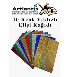 Yıldızlı Elişi Kağıdı A4 10 Renk 1 Paket Yıldız El işi Kağıdı 10 Lu Kreş Ana Sınıfı Okul Öncesi Sınıf Malzemesi