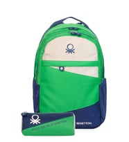 United Colors Of Benetton Unisex Genç Lise Üniversite 2'li Okul Seti Okul Çantası ve Kalemlik Seti 1311315 (Yeşil)