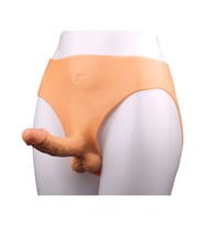 Fastieshop Giyilebilir İçi Dolu Silikon Dildo (Ten)