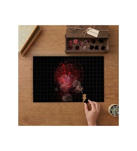 Gece Gökyüzünde Işık Gösterisi Tasarımı 240 parça Ahşap Puzzle Ahşap Kutuda MP00254