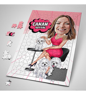 Kişiye Özel Hediye 240 Parça Hayvan Sever Karikatürlü Puzzle