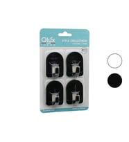 QLUX L-00950 4PCS DOME ASKI NO-2 KUBBELİ - SİYAH - BEYAZ - PLASTİK ASKI YAPIŞKANLI MONTAJ (5047)