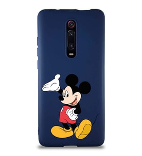 Xiaomi Mi 9T Soft Premier Kapak Mickey Mouse-C Tasarımlı Silikon Kılıf - Lacivert (Şeffaf)