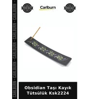 Özel Üretim Doğal Taş Dekoratif Ev Aksesuarı Şık Tasarım Obsidian Taşı Kayık Tütsülük