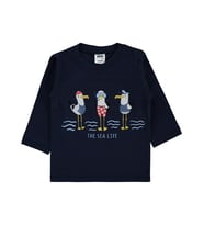 Civil Baby Leylek Baskılı 6-18 Ay Sweatshirt - Lacivert
