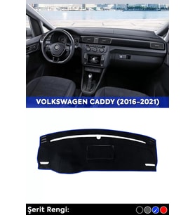 Volkswagen Caddy (2016-2021) 3d Torpido Koruma Kılıfı - Ön Göğüs Kaplama - Mavi Şerit