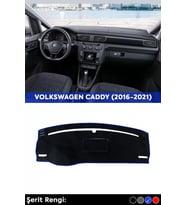 Volkswagen Caddy (2016-2021) 3d Torpido Koruma Kılıfı - Ön Göğüs Kaplama - Mavi Şerit