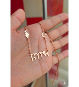 925 Ayar Gümüş Kurt ve Ayyıldız Figürlü Eski Türkçe TÜRK Yazılı Kolye