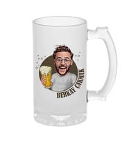 Bira Sever Erkeğe Kişiye Özel Karikatürlü Bira Bardağı