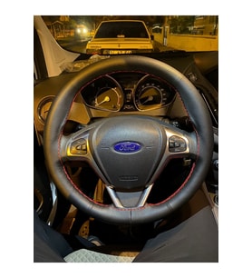 DİKİŞLİ DİREKSİYON KILIFI DAMARLI DERİ KIRMIZI DİKİŞLİ FORD CURRİER İÇİN HIZLI KARGO