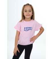 Toontoy Kız Çocuk Aloha  Baskılı Tişört (Açık Pembe)