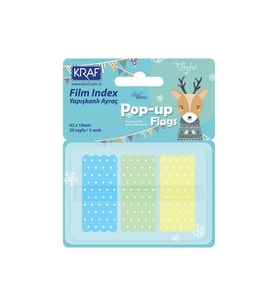 Kraf Index Film (PP) Pop-Up 3 Renk x 20 yp 42x19 mm Pastel Puantiyeli 4219-2 (Karışık)