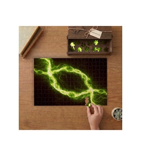 Yeşil Yıldırım Güç Soyut Güç Tasarımı 240 parça Ahşap Puzzle Ahşap Kutuda MP01069