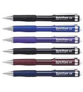 Pentel 0.5 Mm Metal Klipsli Büyük Boy Silgili Versatil Si̇yah (Çok Renkli)