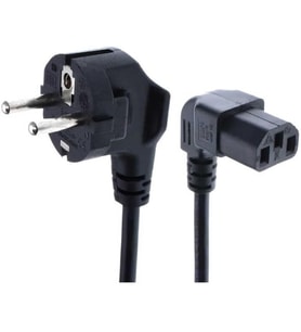 C13 Power Kablo - 90 Derece L Uç - Dik Açılı - Standart Power Kablosu - 1.8 mt