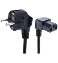 C13 Power Kablo - 90 Derece L Uç - Dik Açılı - Standart Power Kablosu - 1.8 mt