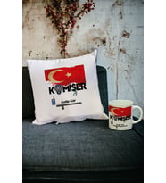 Komiser Kupa Bardak ve Yastık Set (Beyaz)