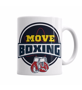 Move Boxing Logo Grande Cinza Kupa Bardak Porselen