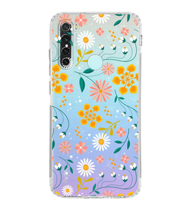 Xiaomi Redmi Note 8  Kamera Korumalı Kapak Çiçek Tasarımlı Şeffaf  Kılıf
