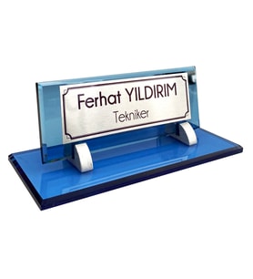 Hediye İsimlik Kristal Masa İsimliği Ofis Hediyesi M532-MGümüş
