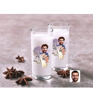 BK Gift Kişiye Özel Erkek Karikatürlü İkili Rakı Bardağı Seti-1 (Beyaz)