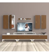 Decoraktiv Ekoflex 8D Mdf Gold Tv Ünitesi Tv Sehpası - Beyaz Ceviz (Beyaz - Ceviz)
