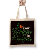 Future Is Vegan Veggie Veganism Vegetarian Vegetarianism Bez Çanta Uzun Saplı