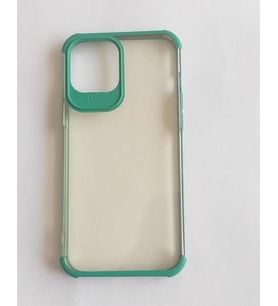 İphone 12 Pro Max Silikon Renkli Köşe Kamera Korumalı Lazer Kılıf (Altın / Dore)
