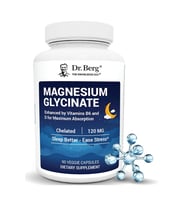 Dr. Berg Magnesium Glycinate with Vitamin D, B6 & Zinc for Stress Relief, Calm, Relaxation, & Good Sleep* - 120 mg  Magnesium Bisglycinate  - Chelated Magnesium Glycinate - 90 Caps.Abd Menşei (Renksiz)