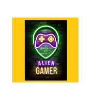 Ahsap Poster Alıen Gamer