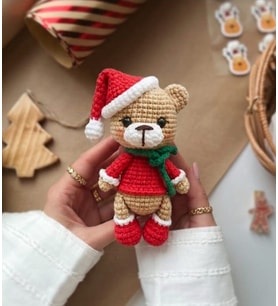 YENİYIL HEDİYESİ ÖRGÜ NOEL OYUNCAĞI AYICIK