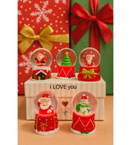 5 Adet LED Işıklı Mini Kar Küresi 6,5 cm – Yılbaşı Noel Yeni Yıl Hediyesi & Dekoratif Hediyelik