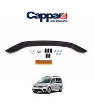 CAPPAFE VW Caddy Ön Kaput Koruyucu Rüzgarlık 4mm Parlak Siyah 2015-2020