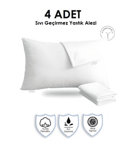 4 Adet Su Sıvı Geçirmez Yastık Alez Seti 50 X 70 CM