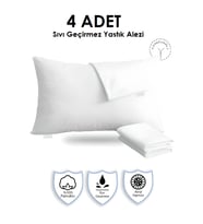 4 Adet Su Sıvı Geçirmez Yastık Alez Seti 50 X 70 CM