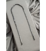 Hematit Doğal Taş Füme Daire Kesim 4x4mm Dizi