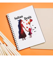 Anne Kız Tasarımlı Defter Kişiye Özel